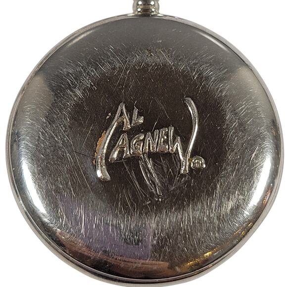 Vintage Wildlife Pocket Watch with Deer Art Design, 14" Chain, Silver-Tone Works - Picture 13 of 14